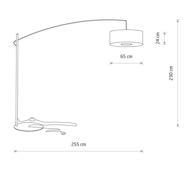 Stehleuchte XXL Rot Gelb Blau Stoff E27 230 cm flexibel