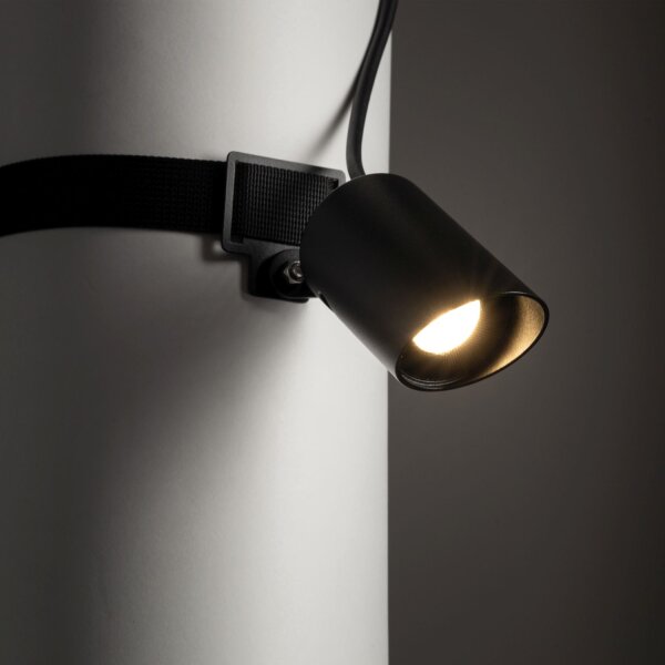 LED Wandstrahler Aluminium Schwarz IP54 3000 K flexibel