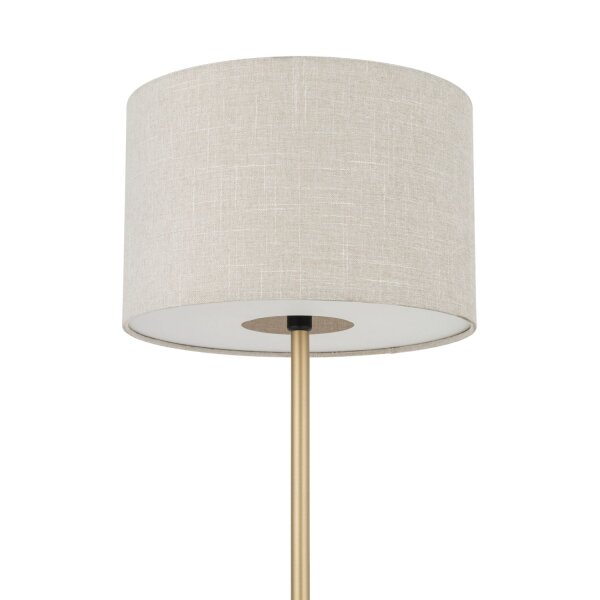 Stehleuchte Stahl Stoff Gold Creme E27 H:163 cm Modern