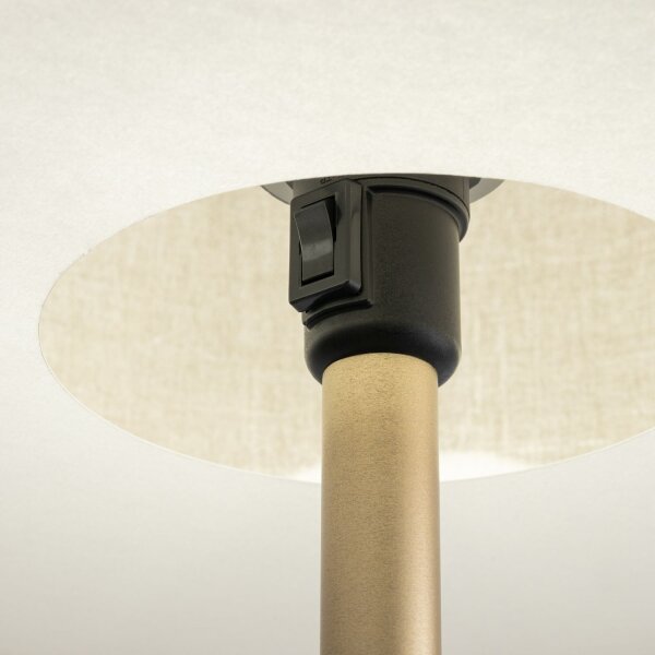 Stehleuchte Stahl Stoff Gold Creme E27 H:163 cm Modern