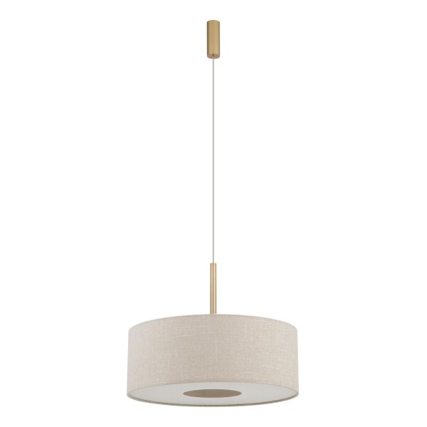 Hängelampe Gold Creme E27 rund Ø50 cm Modern Stoff