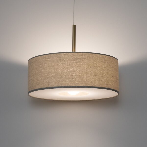 Hängelampe Gold Creme E27 rund Ø50 cm Modern Stoff