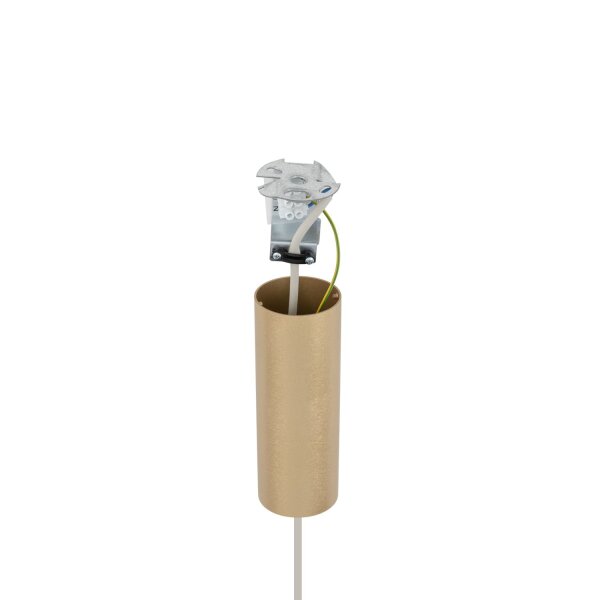 Hängelampe Gold Creme E27 rund Ø50 cm Modern Stoff
