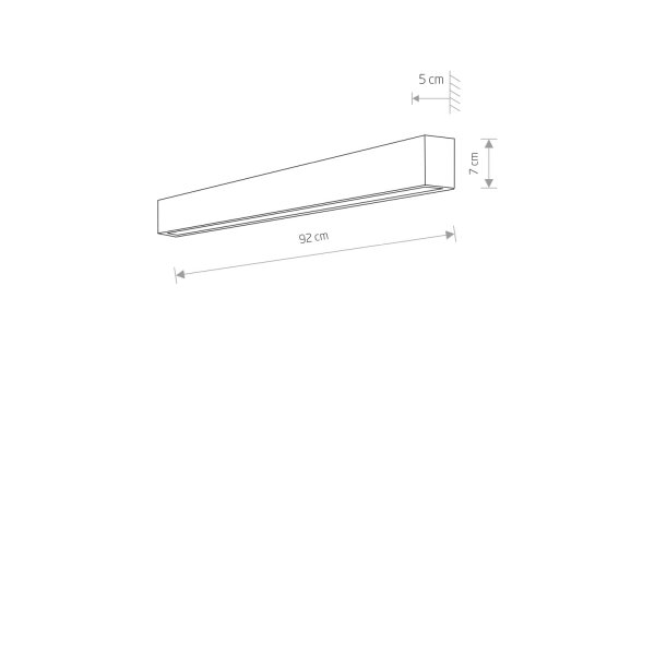 LED Wandlampe Weiß 16 W L:92 cm lang Modern wohnlich