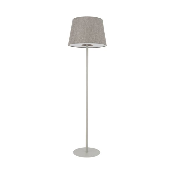 Stehlampe Stahl Seidengrau E27 H:163 cm Modern Stoff