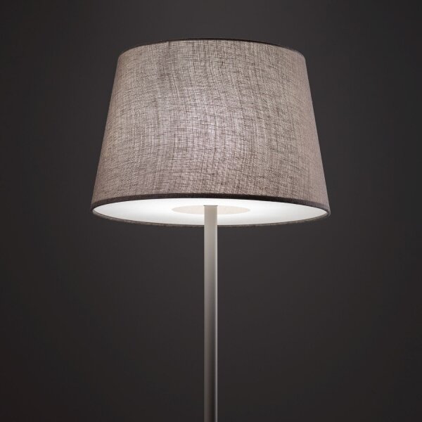 Stehlampe Stahl Seidengrau E27 H:163 cm Modern Stoff