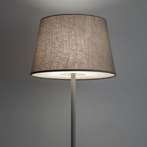 Stehlampe Stahl Seidengrau E27 H:163 cm Modern Stoff