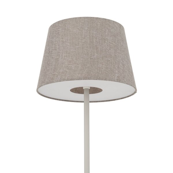 Stehlampe Stahl Seidengrau E27 H:163 cm Modern Stoff