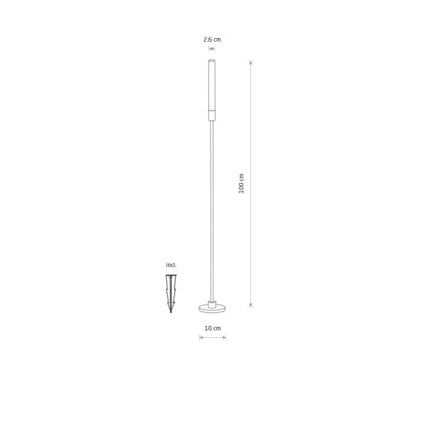 LED Wegeleuchte Schwarz Erdspieß IP54 3000 K H:100 cm