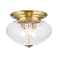 Deckenleuchte Echt-Messing Glas E27 &Oslash; 40 cm in Bronze