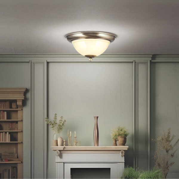 Deckenlampe Messing massiv Glas E27 Ø 27,3 cm rund