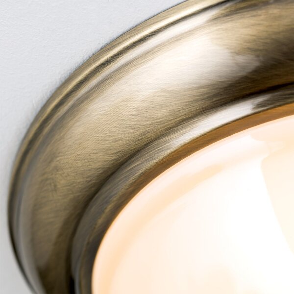 Deckenlampe Messing massiv Glas E27 Ø 27,3 cm rund
