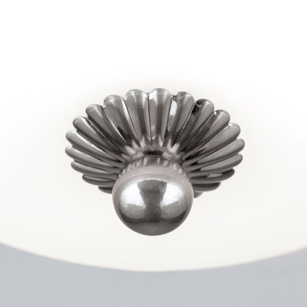 Deckenleuchte Metall Glas D: 26,5 cm Nickel matt Weiß