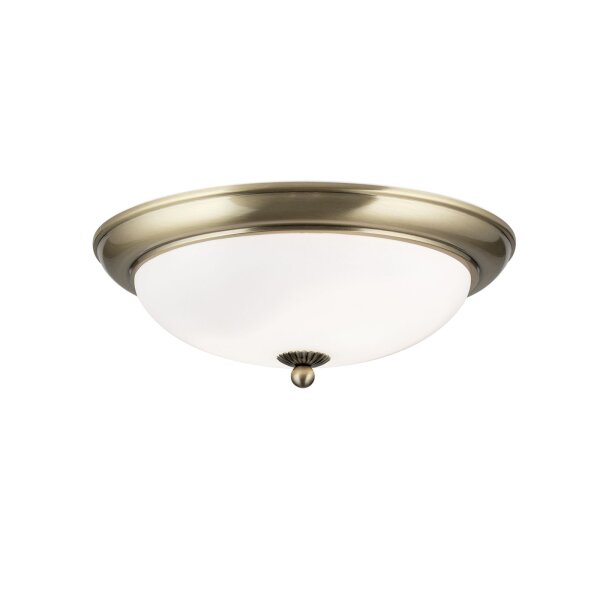 Deckenlampe Metall Glas E27 rund D: 35,5 cm 2-flammig