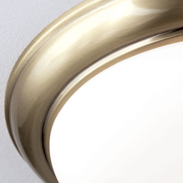 Deckenlampe Metall Glas E27 rund D: 35,5 cm 2-flammig