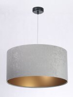 Pendelleuchte rund Wei&szlig; Grau Gold Retro Esstisch
