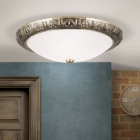 Deckenleuchte Metall Glas Ø 38 cm rund in Bronze...