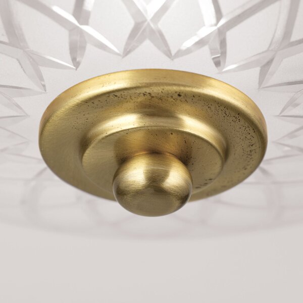 Deckenlampe Metall Glas Ø 26 cm in Bronze Weiß E27 rund