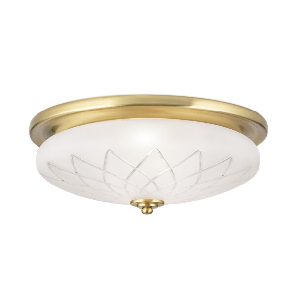 Deckenlampe Metall Glas E27 Ø 37 cm rund in Bronze Weiß