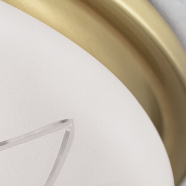 Deckenlampe Metall Glas E27 Ø 37 cm rund in Bronze Weiß