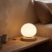 Tischlampe Glas Metall Wei&szlig; Gold E27 16,5 cm &Oslash;18 cm