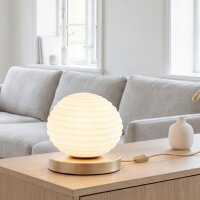 Tischleuchte Glas Metall Weiß Gold E27 28 cm...