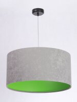 H&auml;ngeleuchte Retro Grau Gr&uuml;n Stoff rund Esszimmer