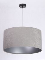 H&auml;ngelampe Esszimmertisch Grau Silber Stoff Retro