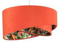 Wohnzimmer Hängelampe Orange Bunt Stoff rund...