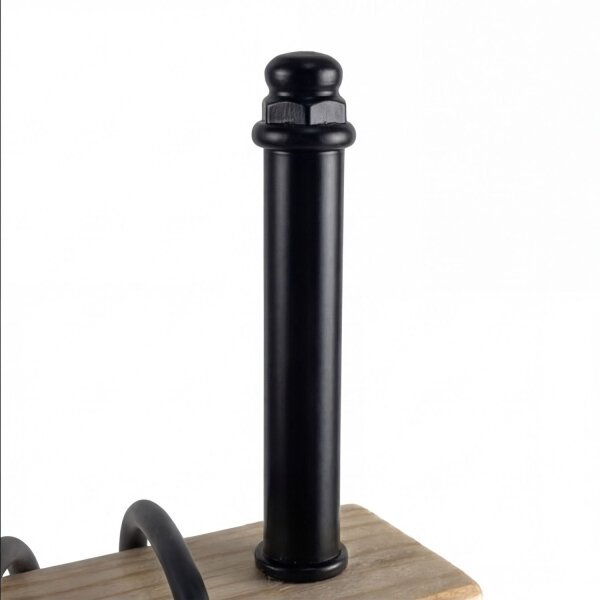 Nachttischlampe Metall geflammtes Holz Schwarz E27