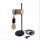 Nachttischlampe Metall geflammtes Holz Schwarz E27
