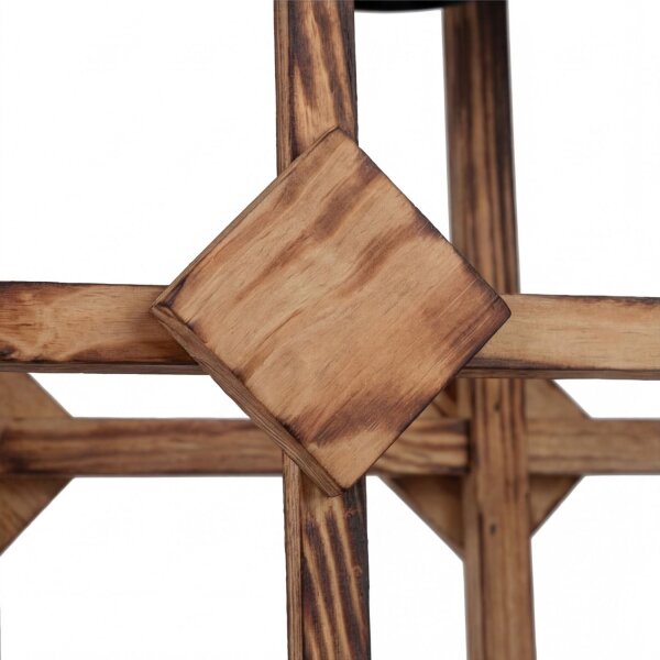 Hängeleuchte Metall Holz E27 H: max. 115 cm 2-flammig