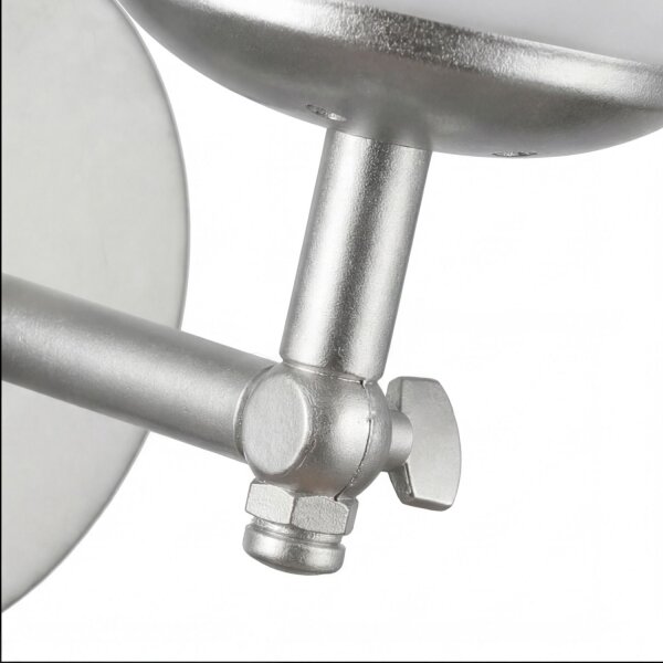 Wandlampe Metall Glas E27 24 cm hoch in Silber Weiß