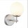 Wandlampe Metall Glas E27 24 cm hoch in Silber Weiß