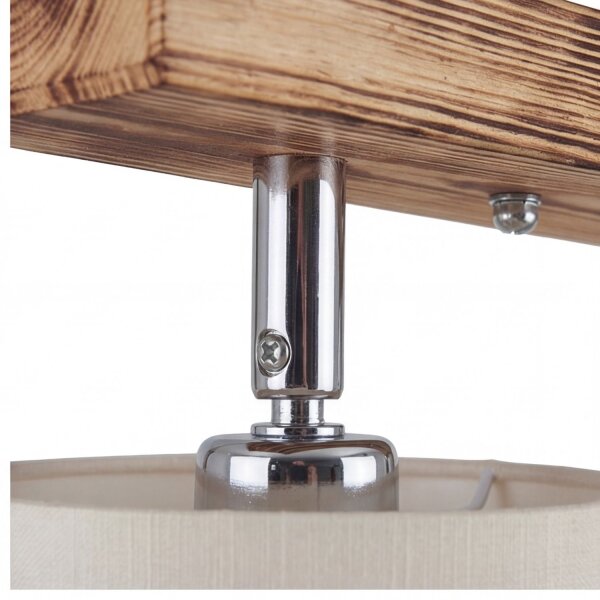 Spot Metall Stoff verstellbar geflammtes Holz Natur E27