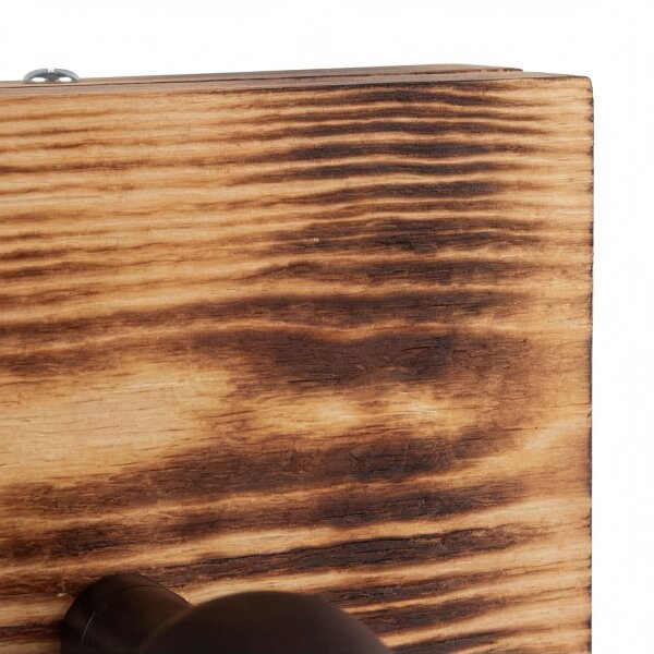 Spot Lampe Wand Holz Metall verstellbar E27 eckig