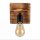 Spot Lampe Wand Holz Metall verstellbar E27 eckig