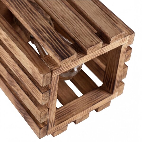 Hängeleuchte Metall Holz H: max. 87 cm E27 3-flammig