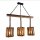 Hängeleuchte Metall Holz H: max. 87 cm E27 3-flammig