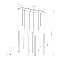 Hängelampe CULT Weiß 10-flmg Wohnzimmer Lampe