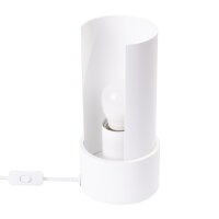 Tischlampe Stahl Wei&szlig; E27 1 cm Schreibtisch Nachttisch