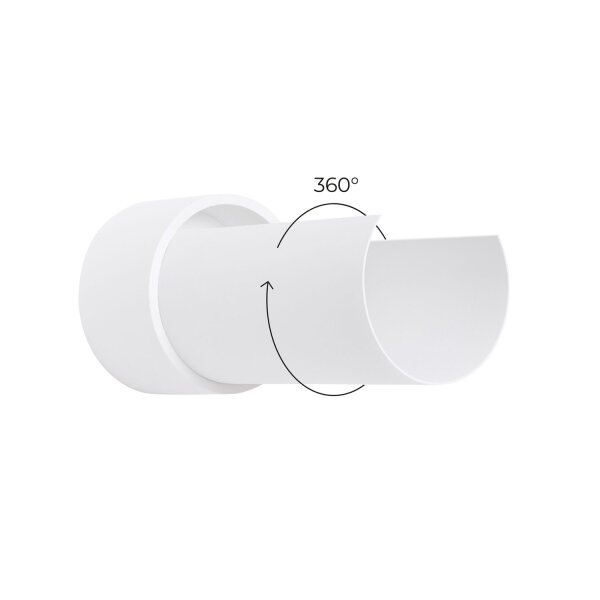 Wandleuchte Stahl Weiß E27 T:10 cm stilvoll blendarm