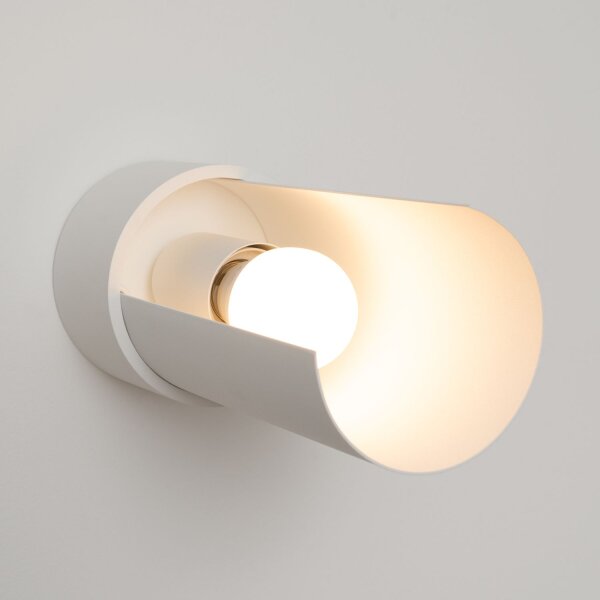 Wandleuchte Stahl Weiß E27 T:10 cm stilvoll blendarm