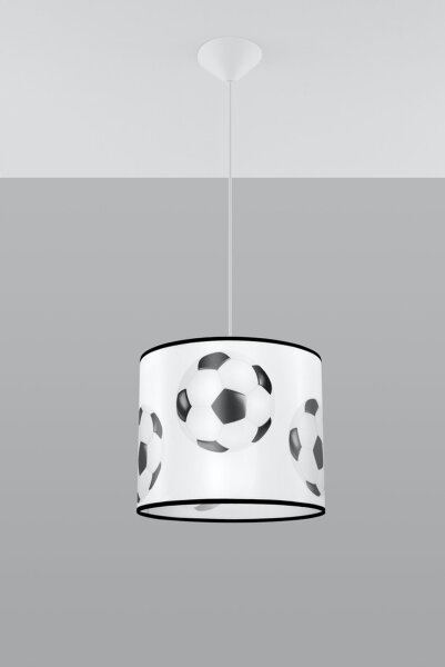 Hängelampe Kinder Weiß E27 Fußball L:30 cm blendarm