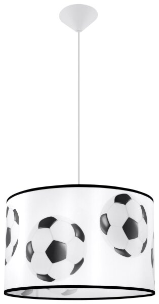 Pendelleuchte Kinder Weiß E27 Fußball L:40 cm blendarm