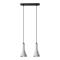 Hängelampe Beton Stahl Grau Schwarz E14 34 cm 2-flammig