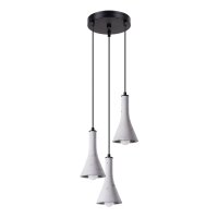 Hängelampe Beton Grau Schwarz E14 B:27 cm 3-flammig