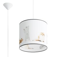 H&auml;ngelampe Kinder E27 Katze Kinderzimmer &Oslash;30 cm rund
