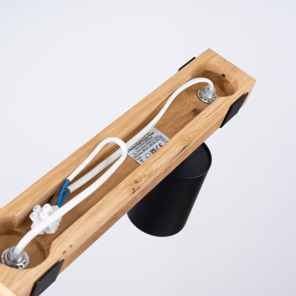 Deckenstrahler Holz Stahl Schwarz GU10 flexibel 38 cm