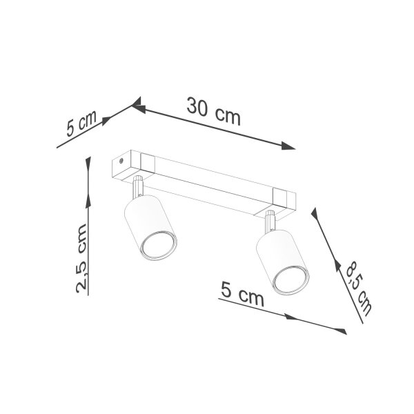 Deckenstrahler Holz Stahl Schwarz GU10 flexibel 38 cm